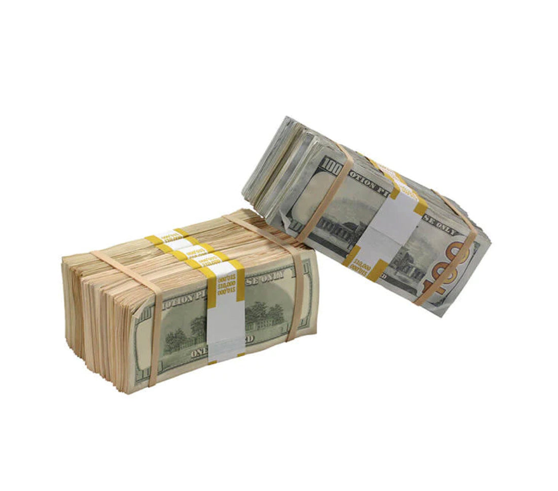Aged Full Print Prop Money - Mixed Series, $100,000