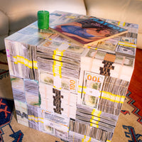 cube money table in mansion living room