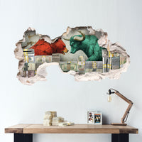 wall street art decal bull and bear