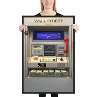 atm with black frame style atm and wall street