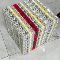 dog checking for drugs fake prop money table