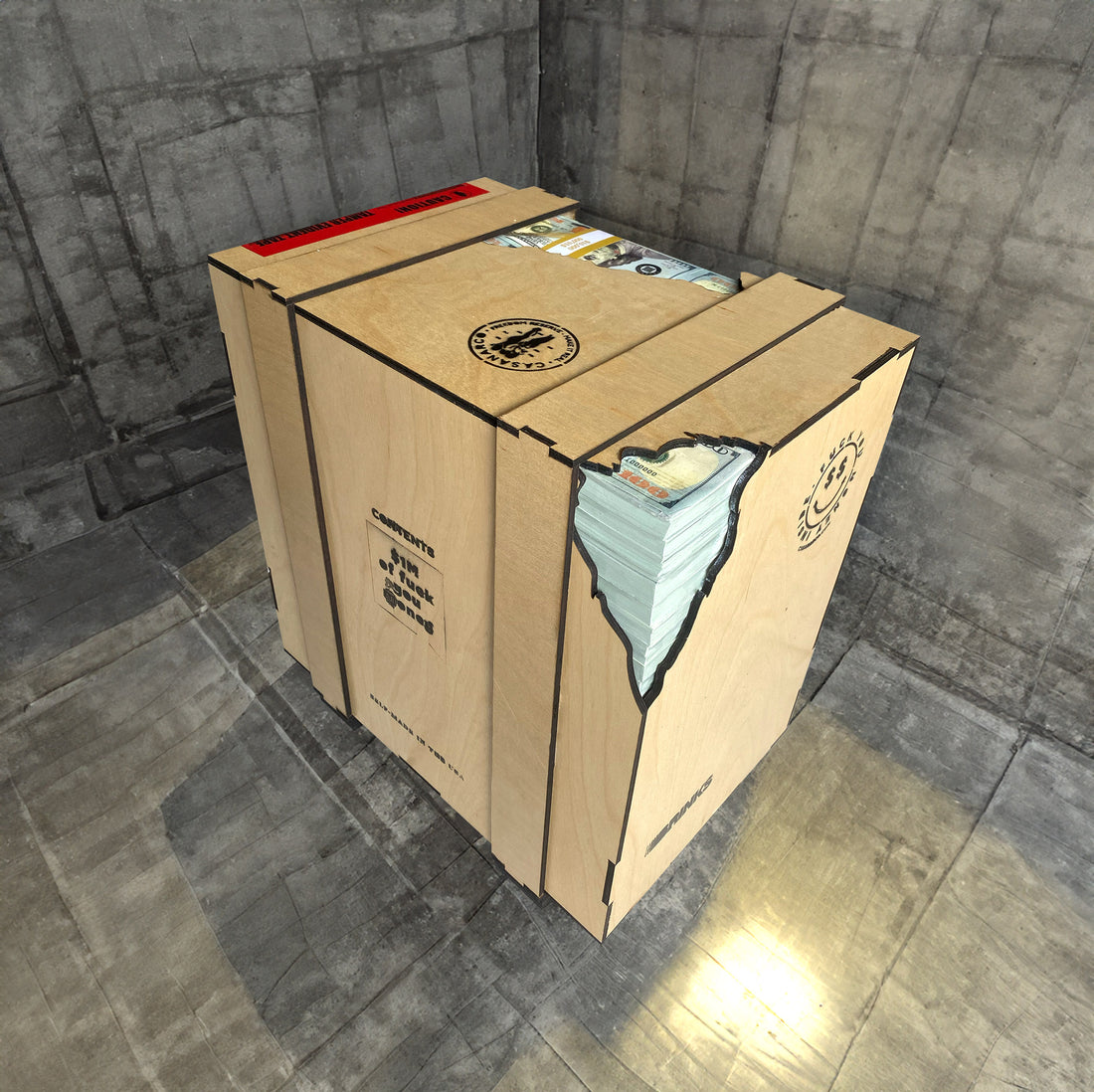 1 Million Self-made Crate Money Stool