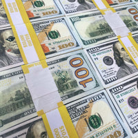 closeup of prop money furniture table top