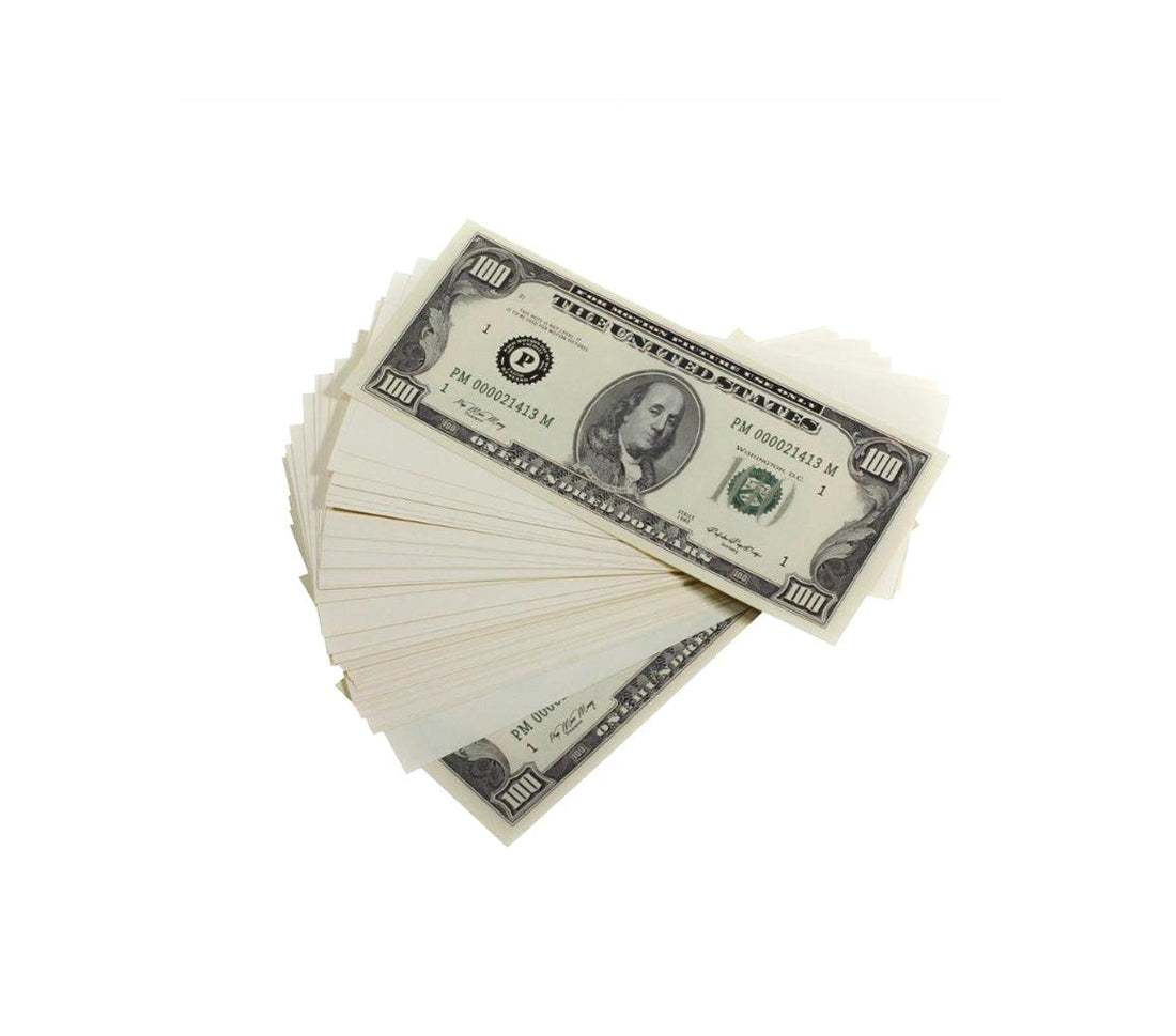 1980s Style $100,000 Prop Money - Blank Fillers - casanarco
