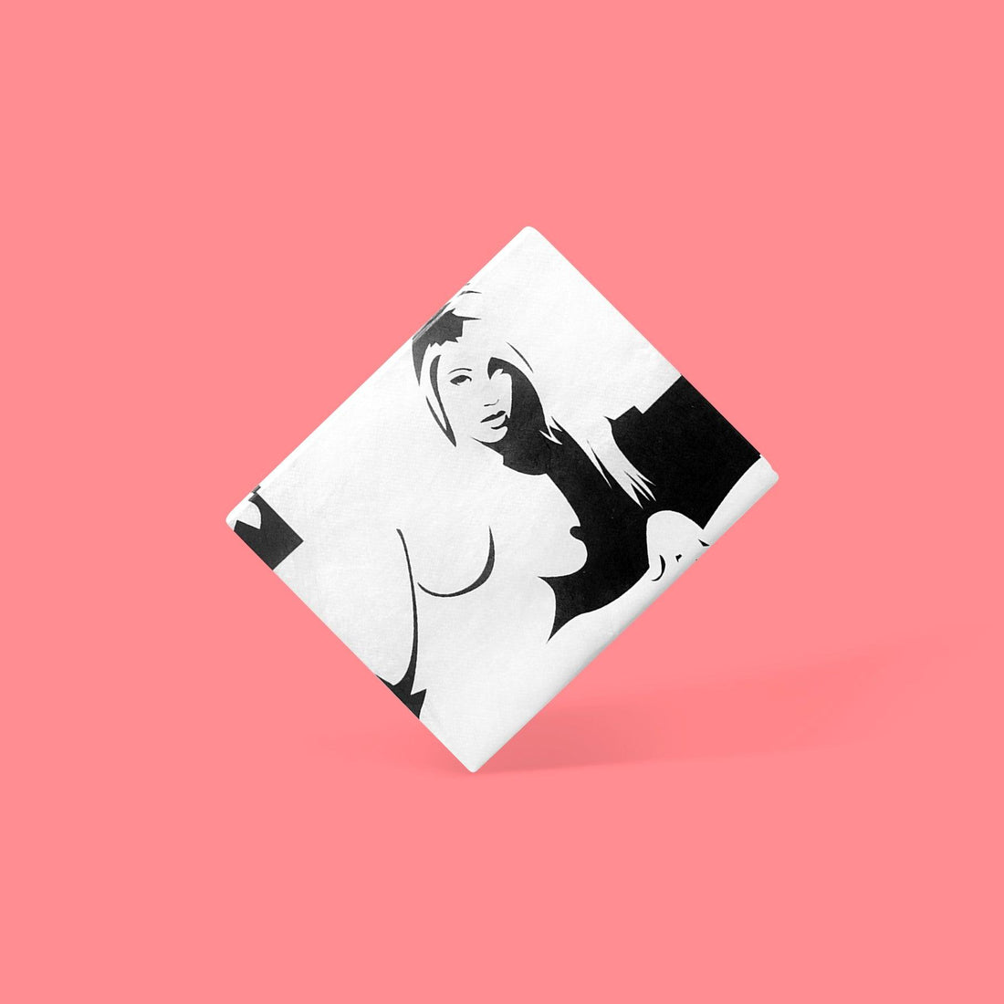 modern black and white art wallet with hot  women print