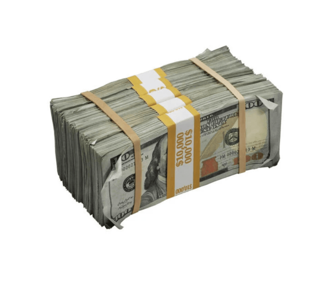 50k movie production stack money with rubber band