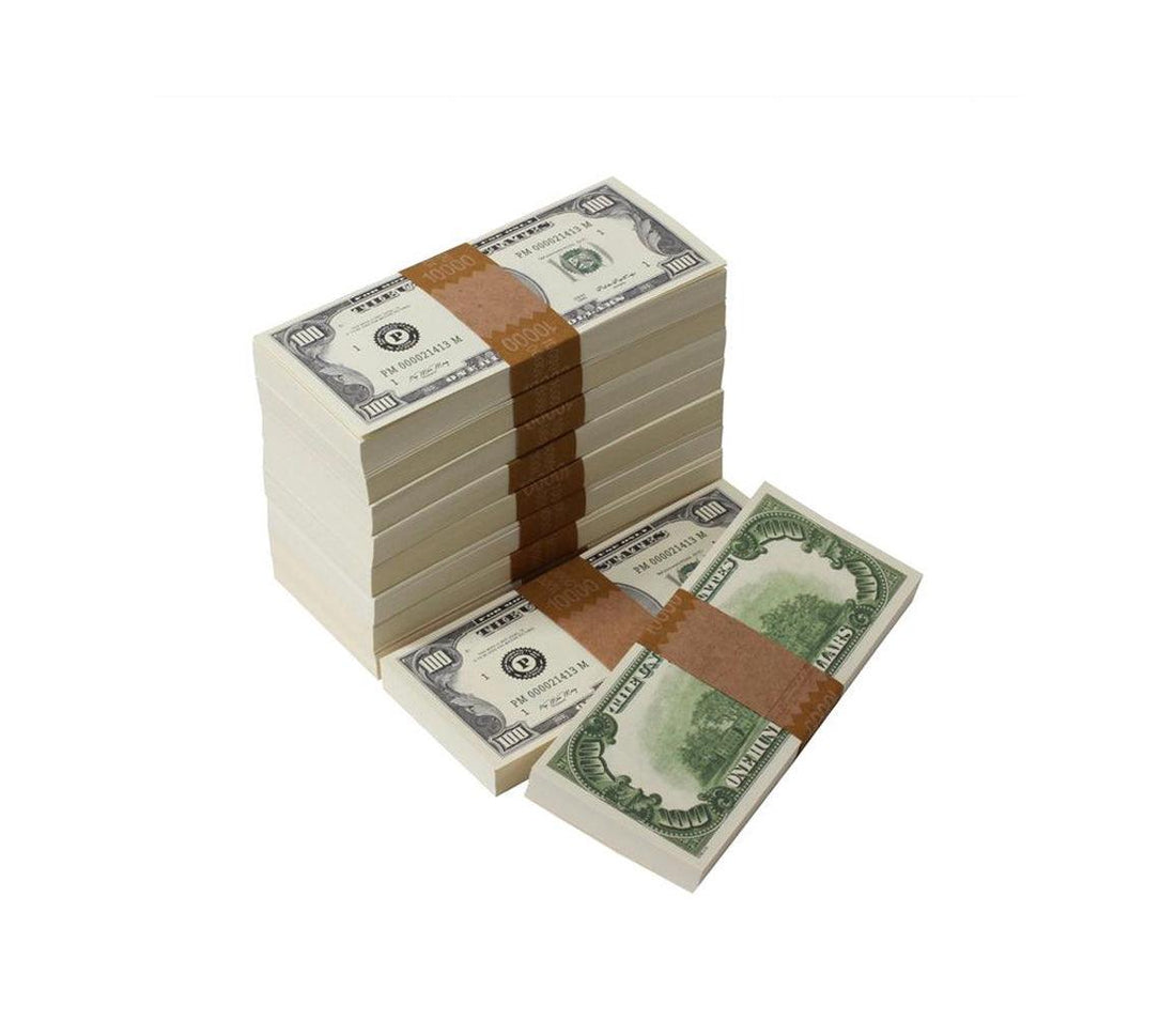 1980s Style $100,000 Prop Money - Blank Fillers - casanarco