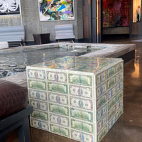 square money table style 1980s miami vice in Brickell luxury building