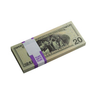 Harriet Tubman $20 Prop Money Full Print Stack