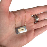 Mixed Metal Nameplate Bar Necklace