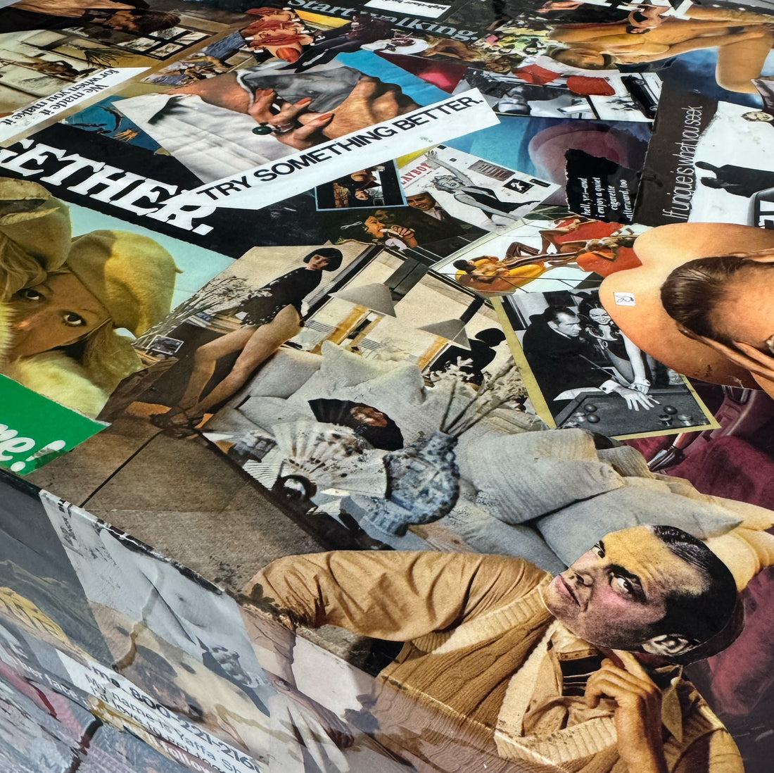 High Class Hustler Cube Playboy Collage Cocktail Table