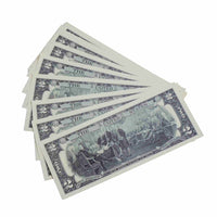 $2 Dollar Bills Prop Money Stack Full Print