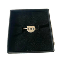 Shield word ring, front