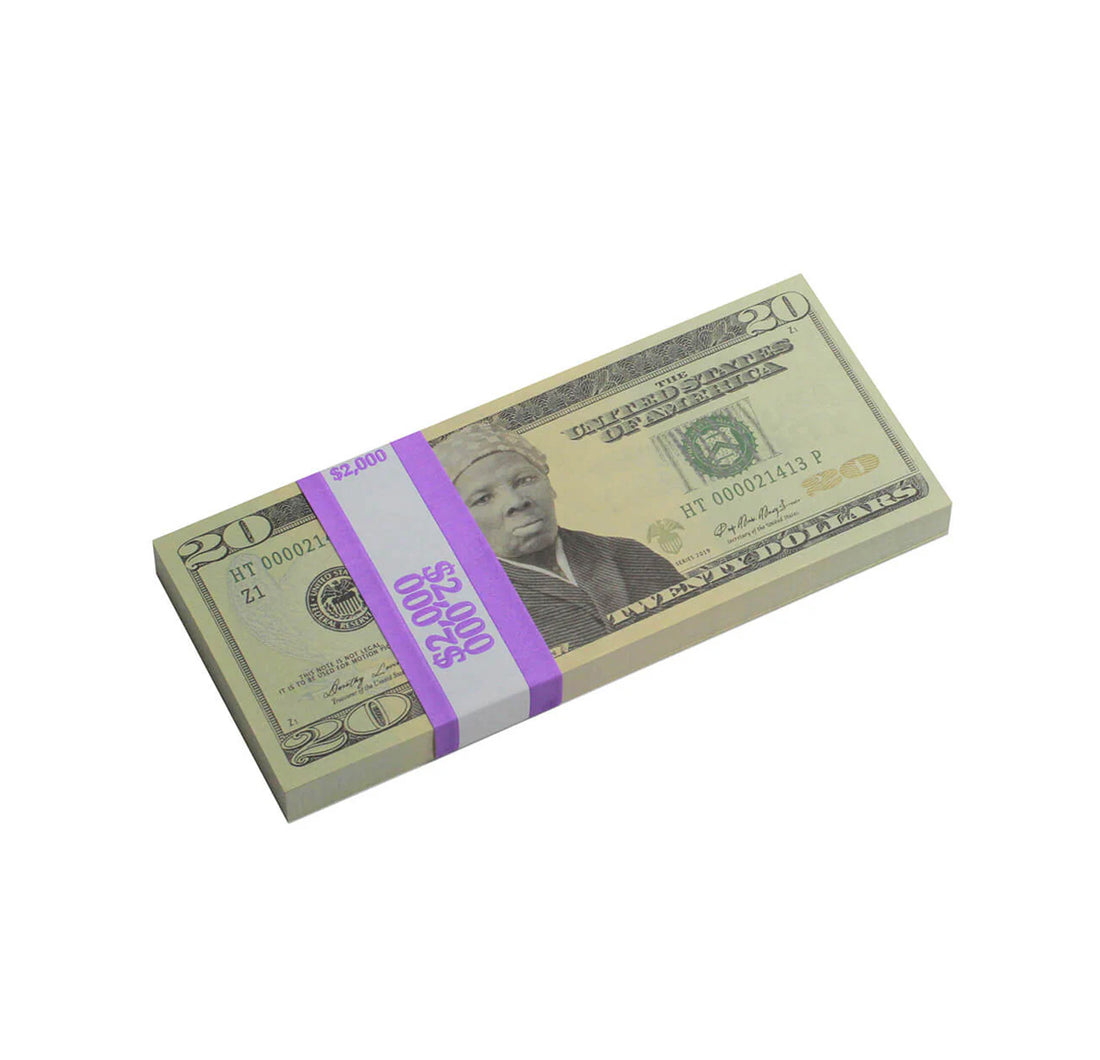 Harriet Tubman $20 Prop Money Full Print Stack
