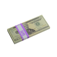 Harriet Tubman $20 Prop Money Full Print Stack