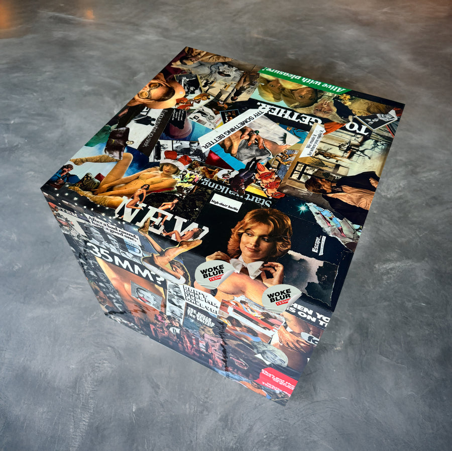High Class Hustler Cube Playboy Collage Cocktail Table