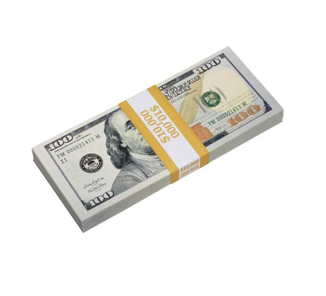 movie quality prop money stack of 10k