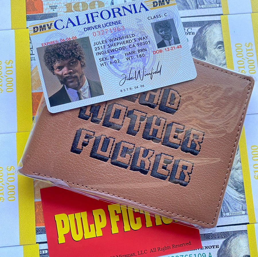 Camo Bad Mother F**ker Leather Wallet - Pulp Fiction Style