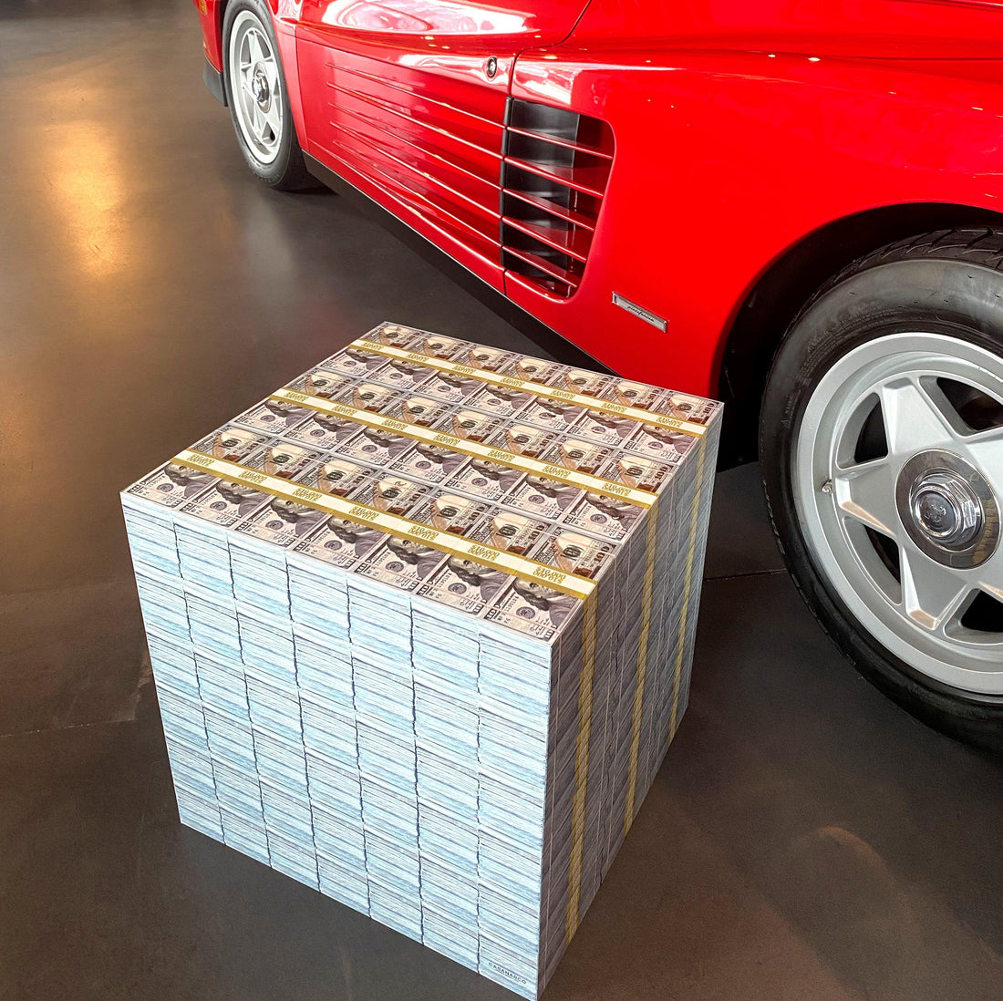 Money Table block in Wynwood classic car gallery