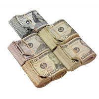 New Series Mix Bundle Folded Aged Prop Money - Full Print