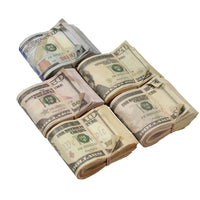 New Series Mix Bundle Folded Aged Prop Money - Full Print